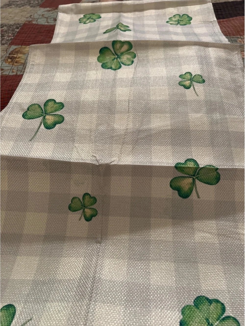 Decorative St. Patrick's Day Table Runner with Luck and Shamrock Design